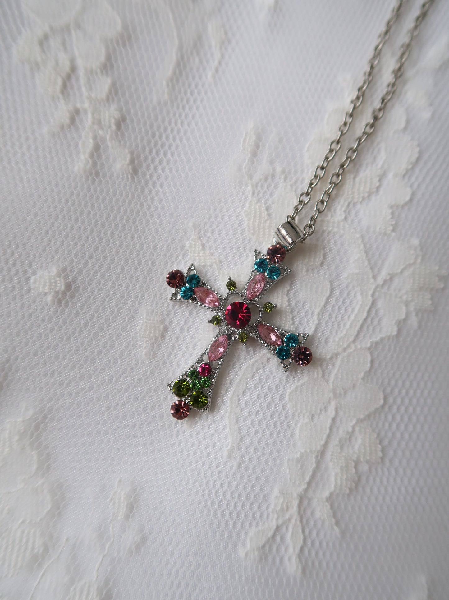 Multicolored Silver Cross