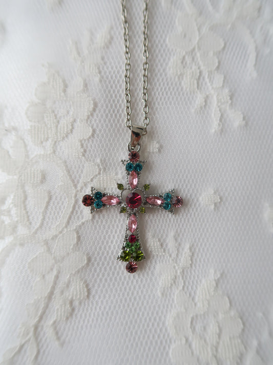 Multicolored Silver Cross